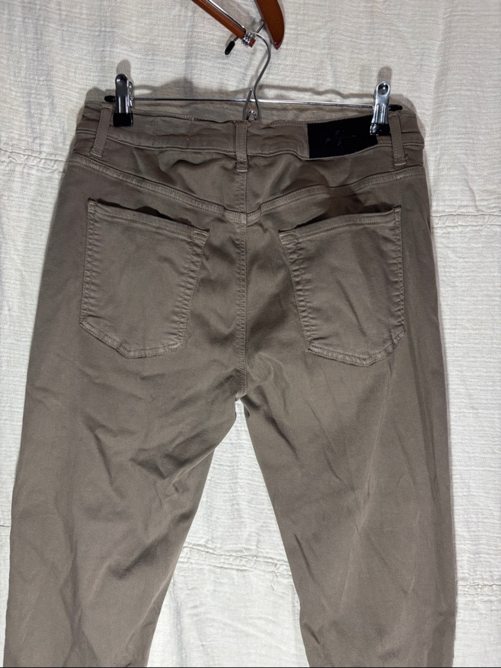 7 For All Mankind Men's Chinos in Olive Brown - Picture 7 of 13